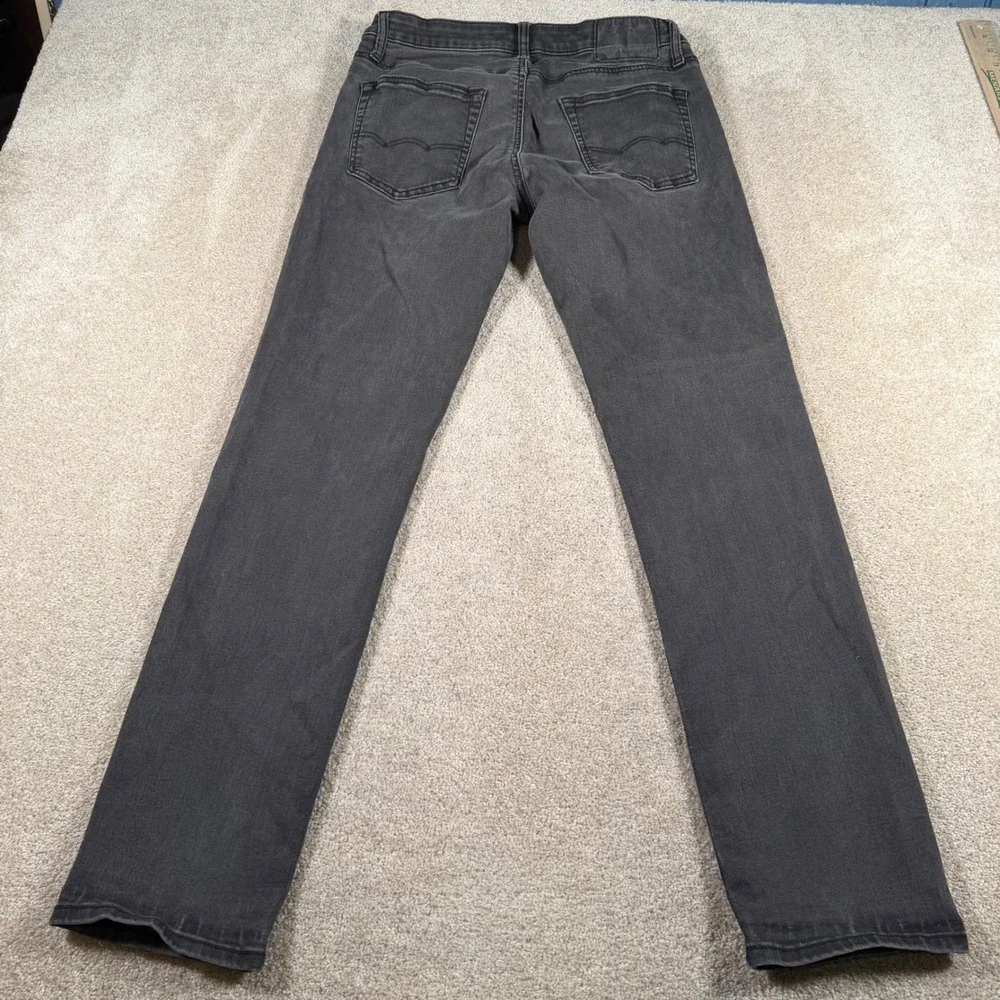 American Eagle Slim Straight Jeans Mens 30x32 (FITS 29x31) Gray Flex Denim